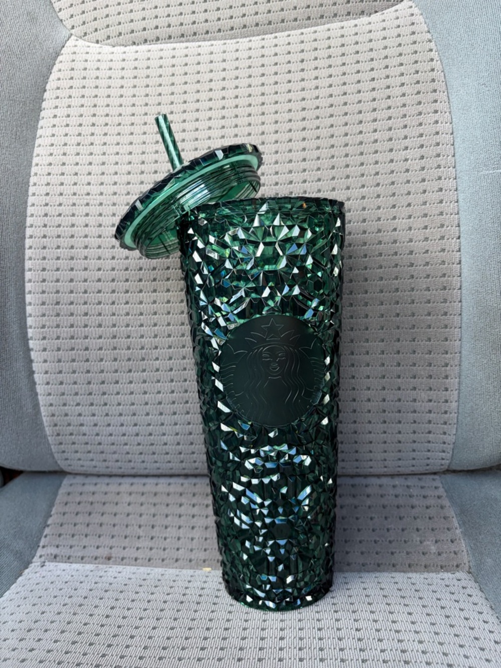 Starbucks Emerald Green Faceted Reusable Tumbler with Lid and Straw